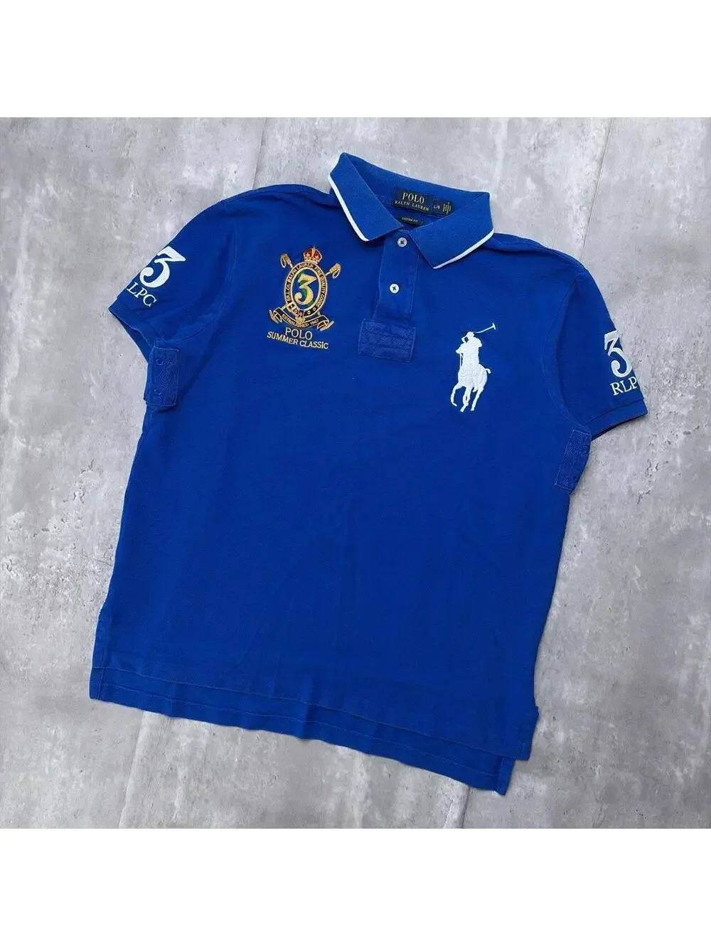Y2K Blue Polo Ralph Lauren Big Pony Chief Keef Polo Shirt